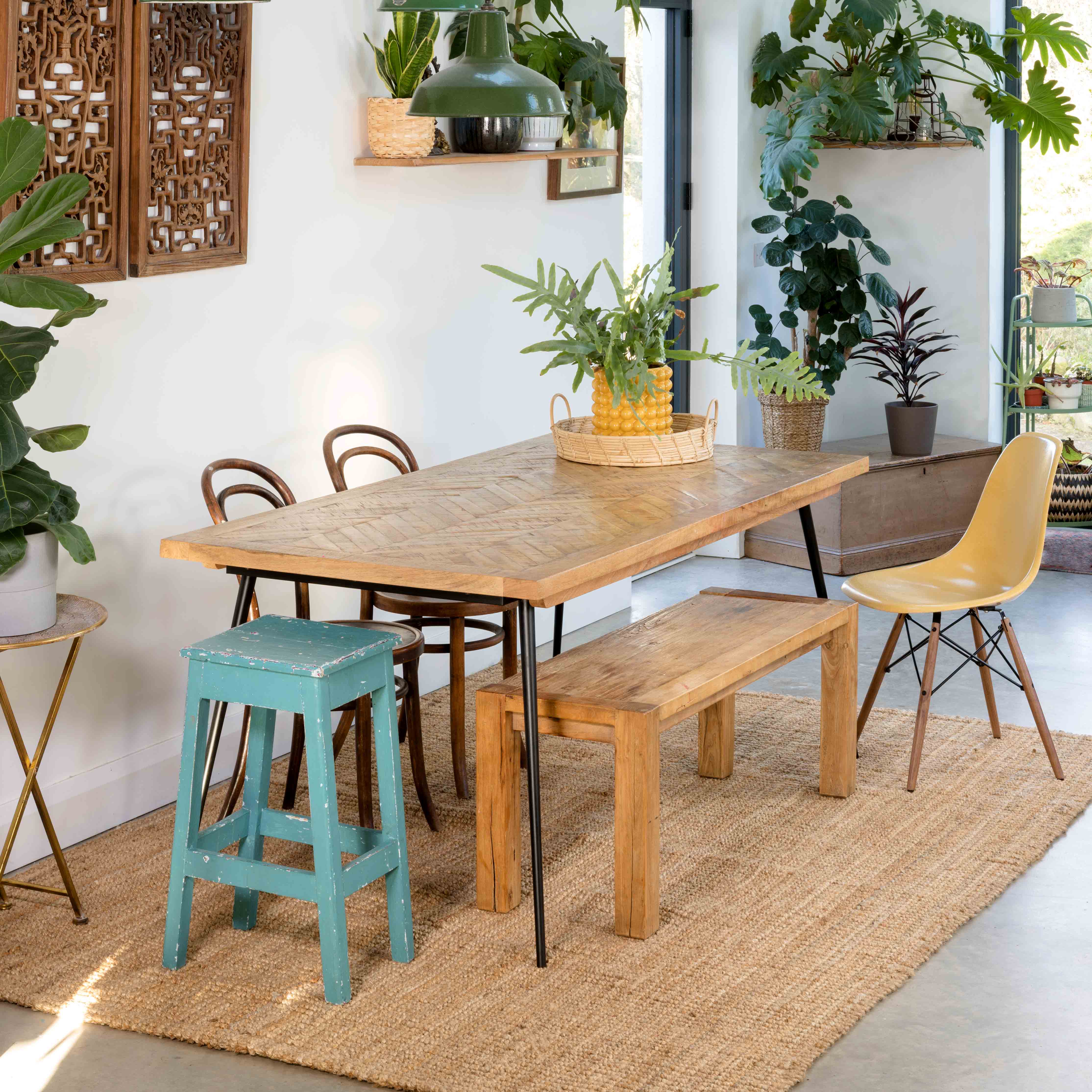 kanademono Earthy Tones Jute Rug