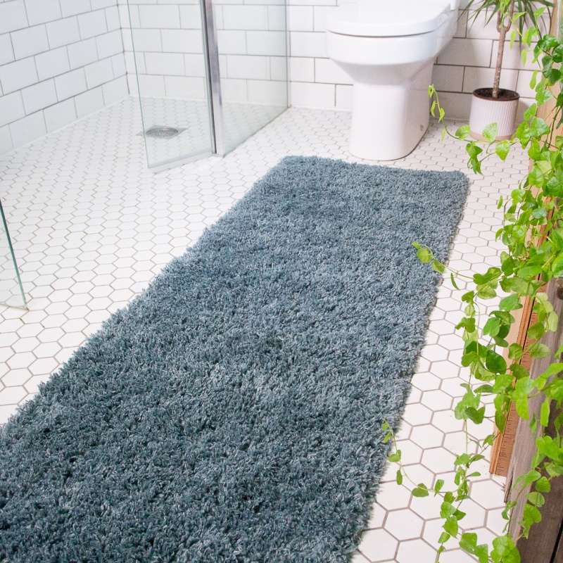 Super Soft Luxury Blue Shaggy Runner Rug Runner Rugs Kukoon Rugs Online
