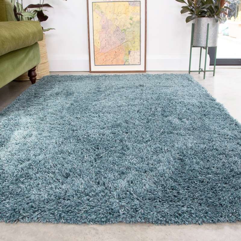 Super Soft Luxury Blue Shaggy Runner Rug