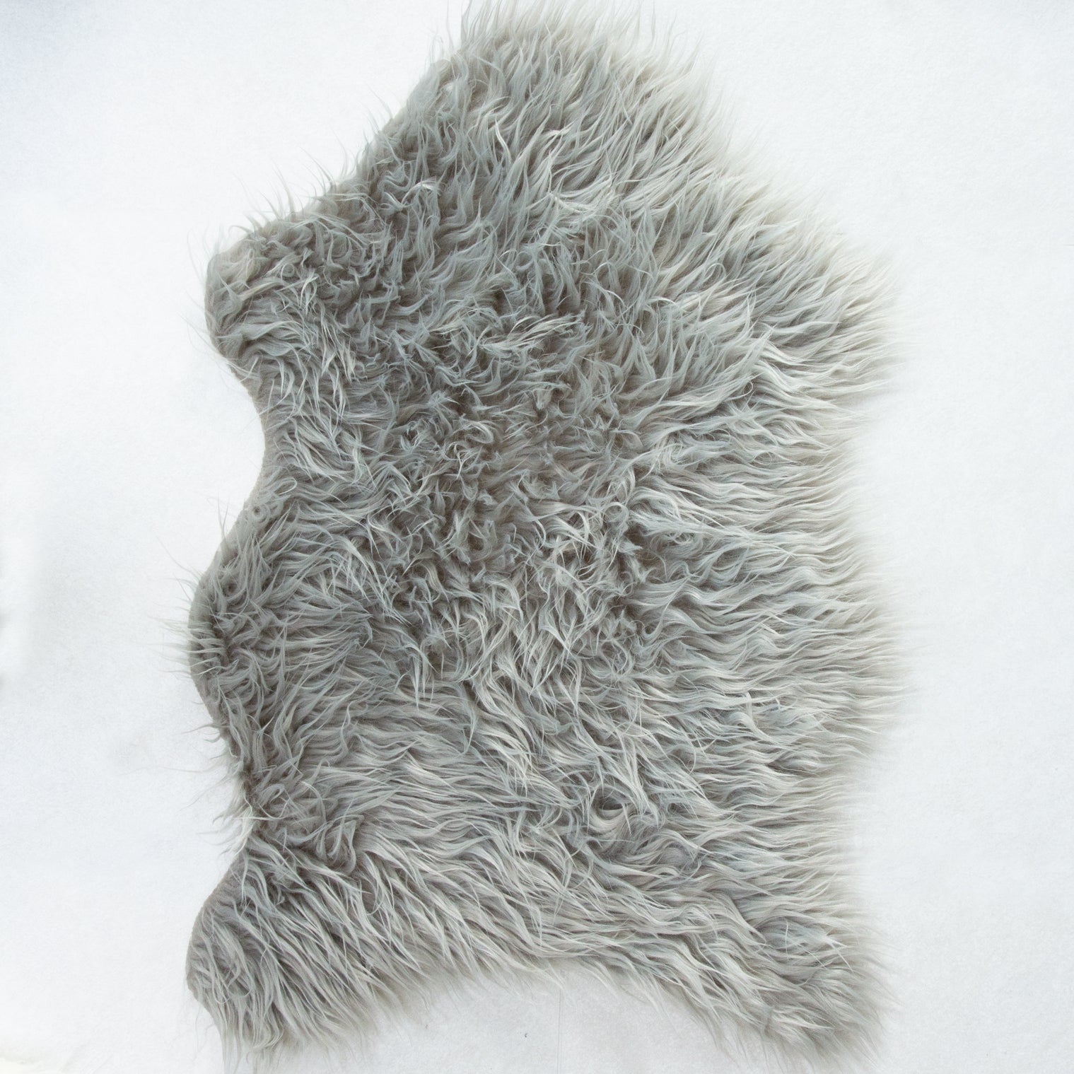 Silver Faux Fur Sheepskin Living Room Rugs Kukoon Rugs Online