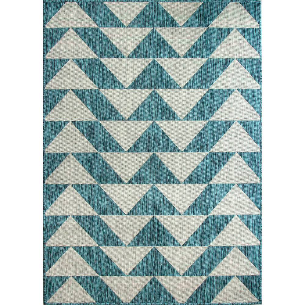 Blue Grey Geometric Indoor Outdoor Rugs Living Room Rugs Kukoon
