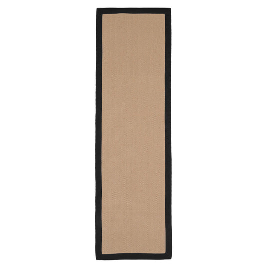 Black Border Jute Runner Rug - Juliette Black