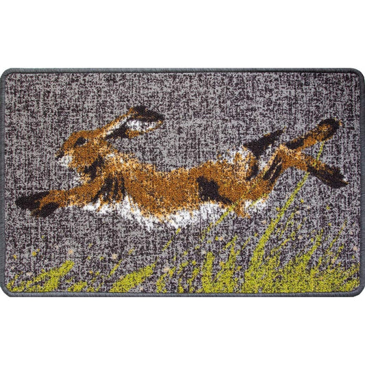 Wildlife Country Hare Non Slip Washable Kitchen Door Mat