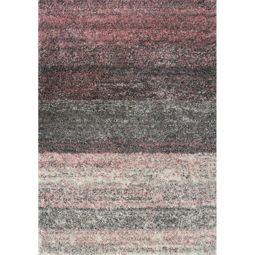 Blush Pink Stripe Shaggy Rug Murano Living Room Rugs Kukoon Rugs