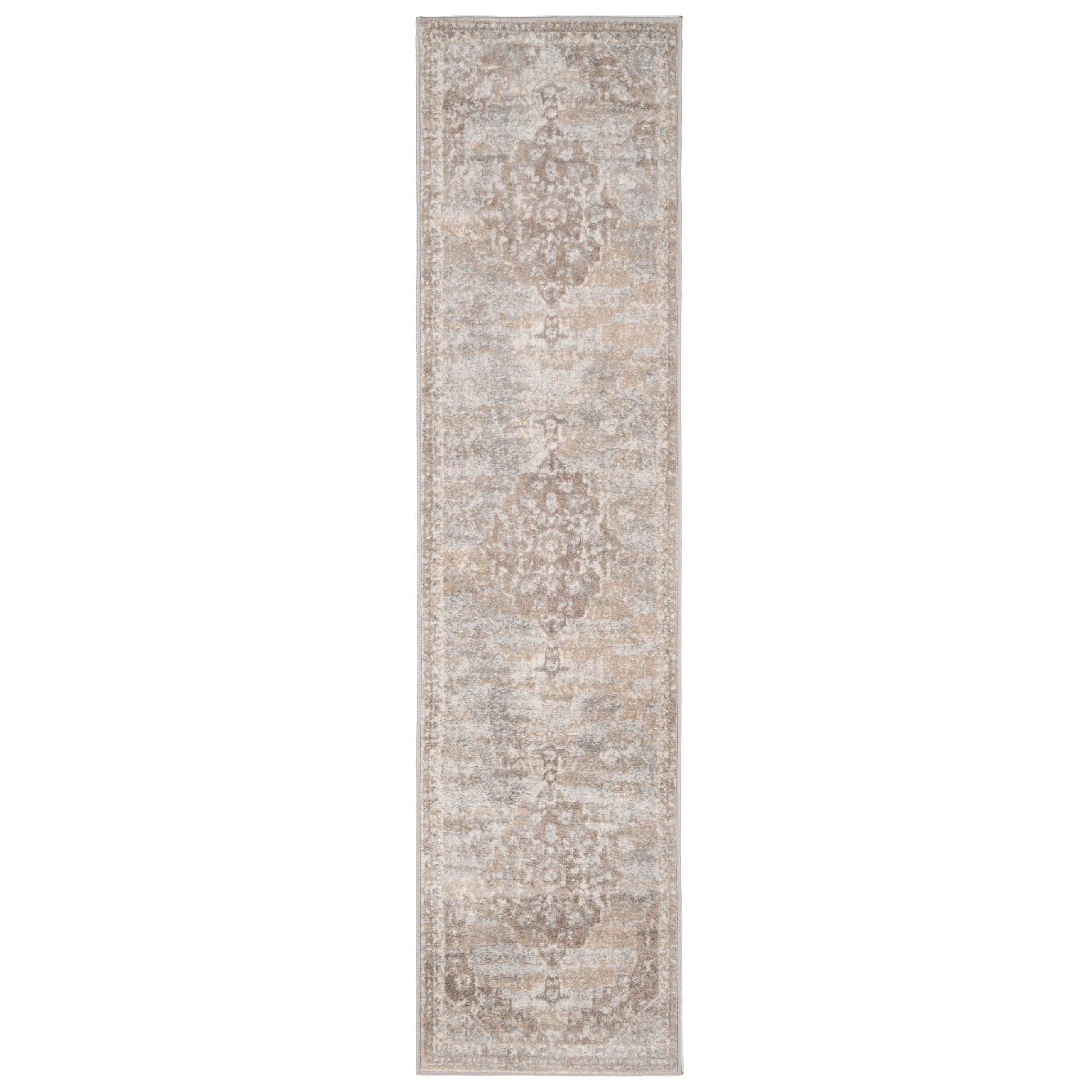 Traditional Distressed Beige Runner Rug Runner Rugs Kukoon Rugs Online