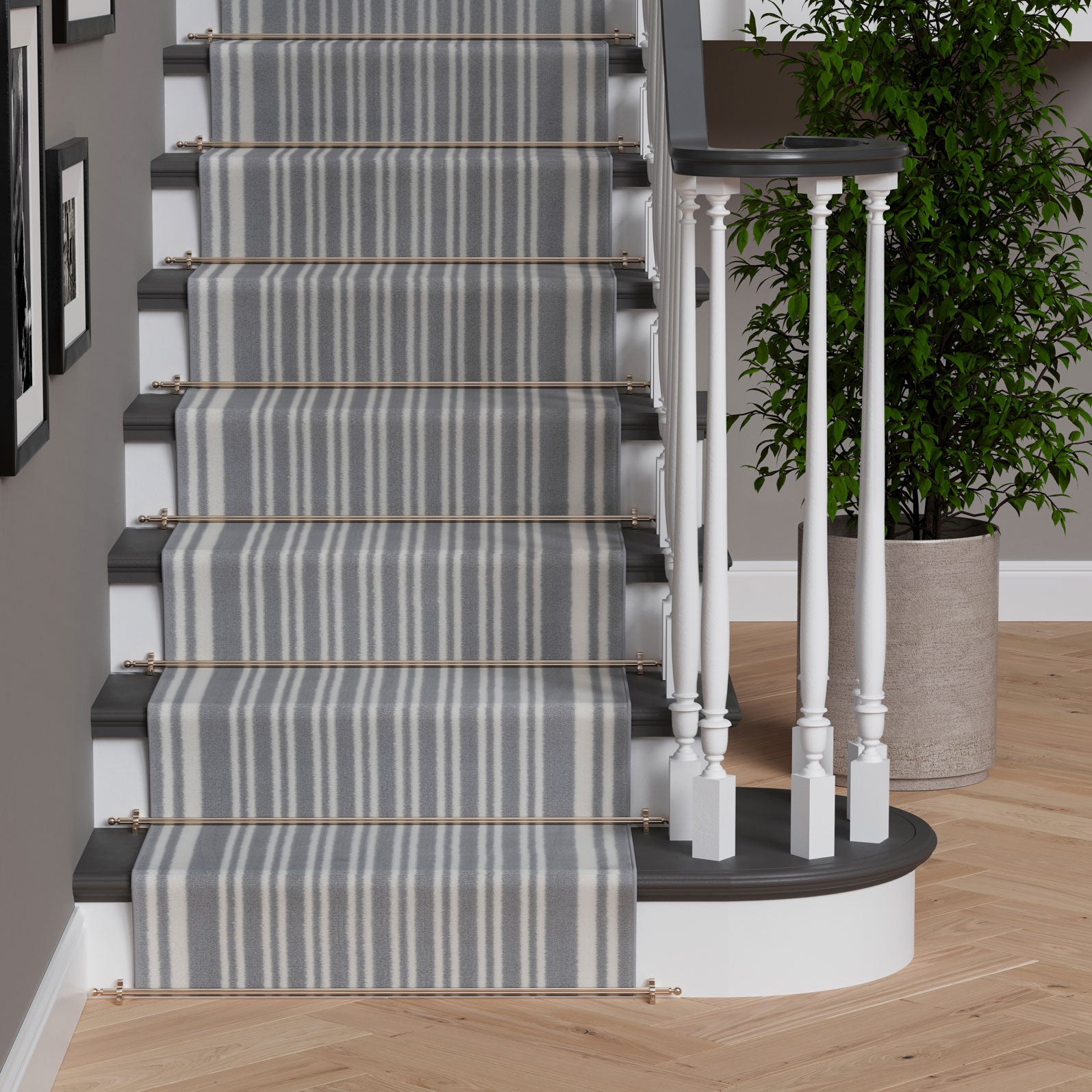 Grey Striped Stair Carpet Runner Cut to Measure Stair Runner Carpet