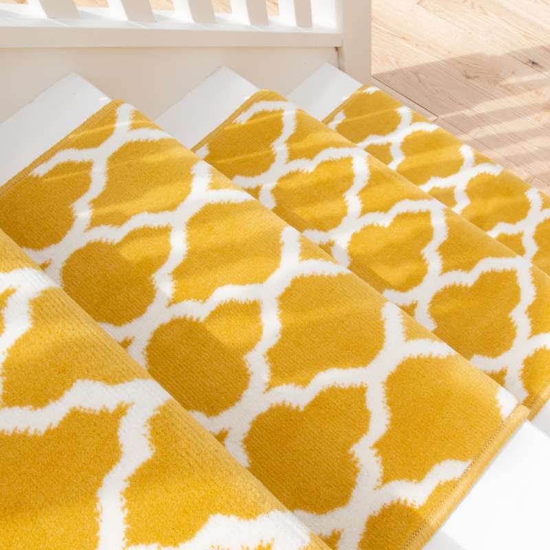 Yellow Trellis Stair Carpet Runner Cut to Measure Stair Runner Carpet Kukoon Rugs Online