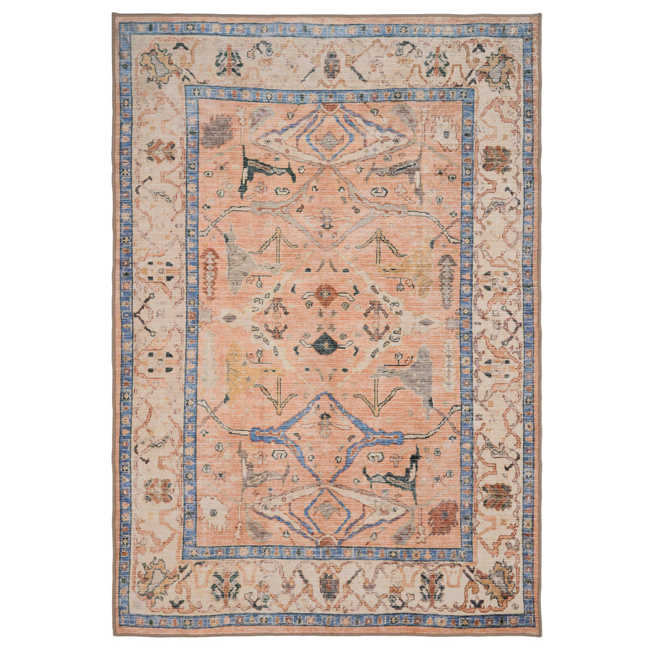 Soft Washable Multicolour Vintage Rug - Amelia | Living Room