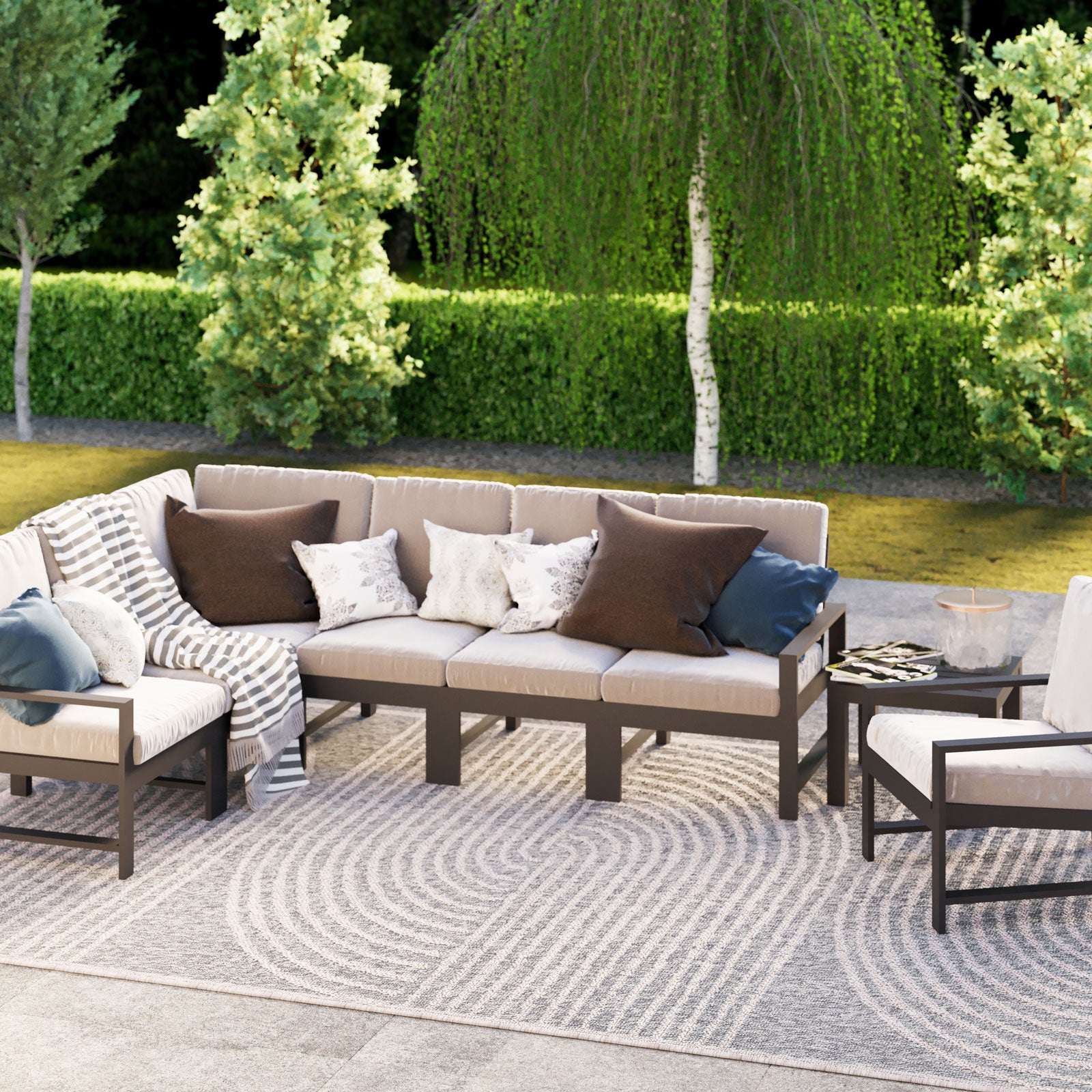 Art Deco Grey Outdoor Rug Reine Outdoor Rugs Kukoon Rugs Online