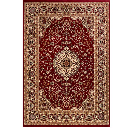 Traditional Red Bordered Rug