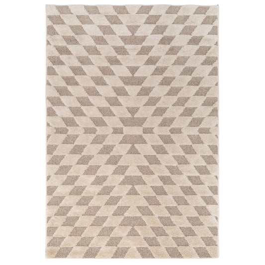 Beige White Rhombic Rug - Reva