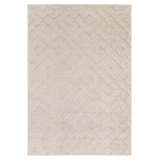 Warm White Interlocking Rug - Sade