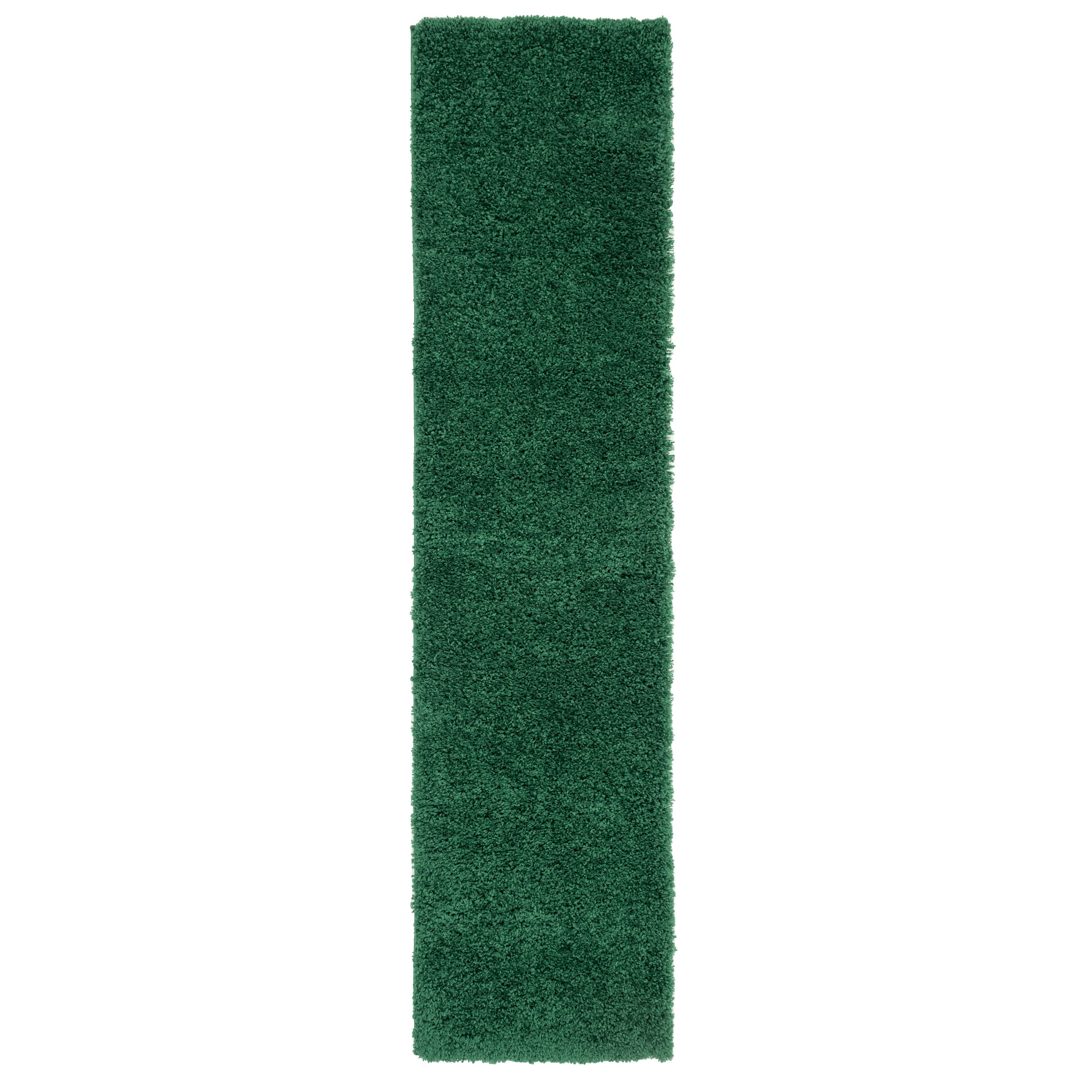 Super Soft Luxury Dark Green Shaggy Runner Rug Runner Rugs Kukoon Rugs Online
