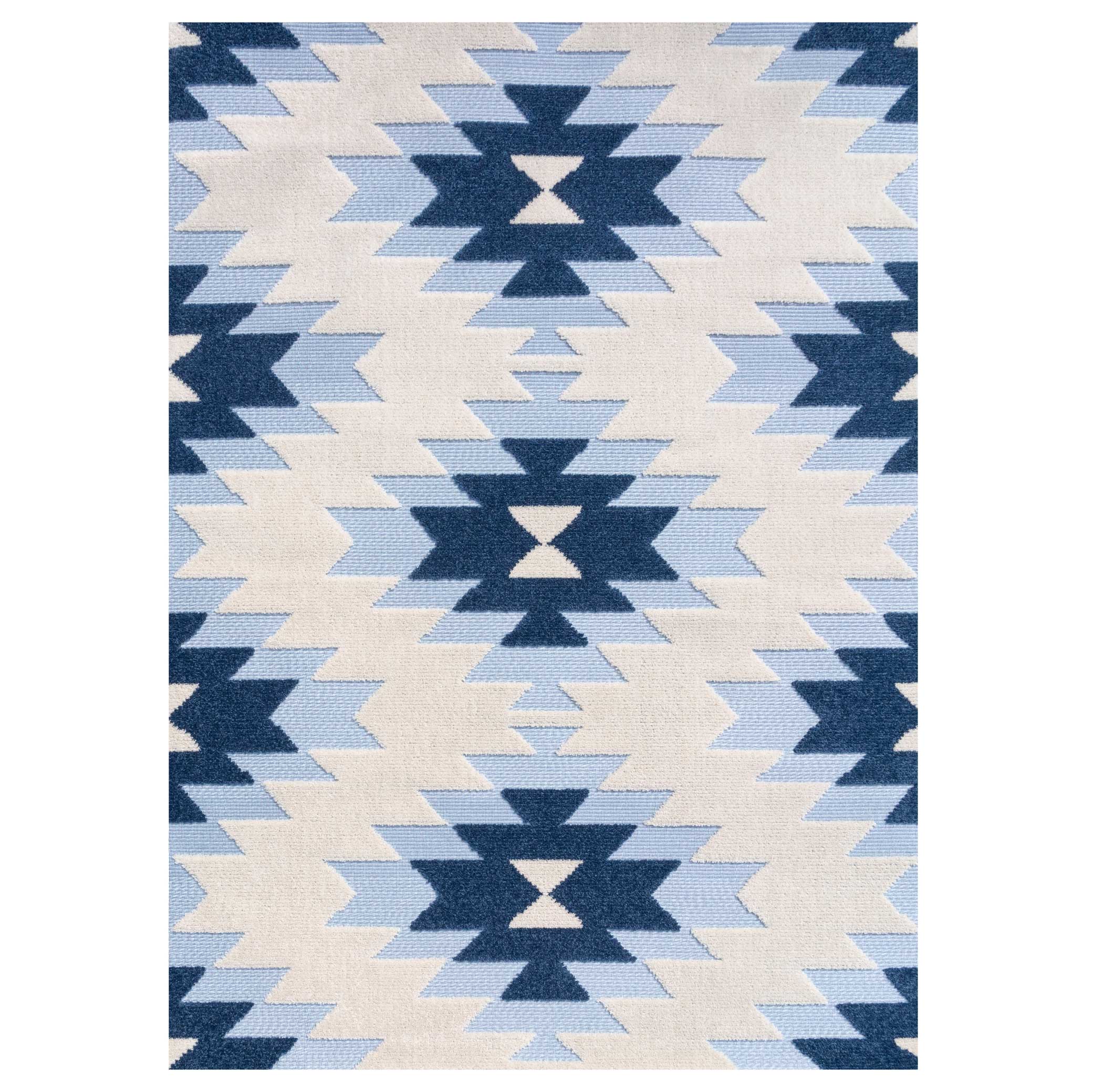Light Blue Aztec Outdoor Area Rug Living Room Rugs Kukoon Rugs Online