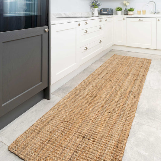Rustic Jute Sisal Brown Natural Runner Rug