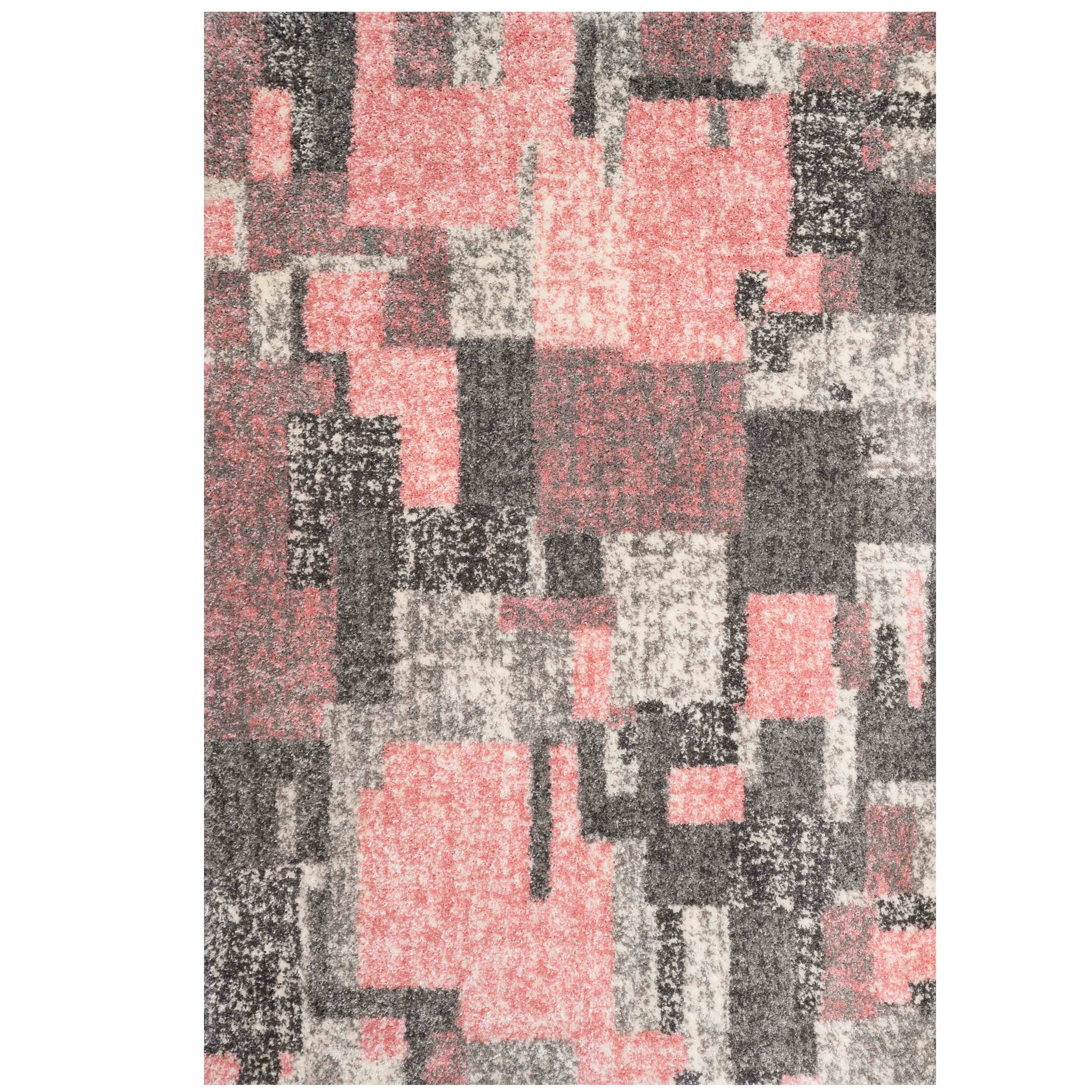 Retro Pink Mottled Shaggy Living Room Rug Murano Living Room Rugs
