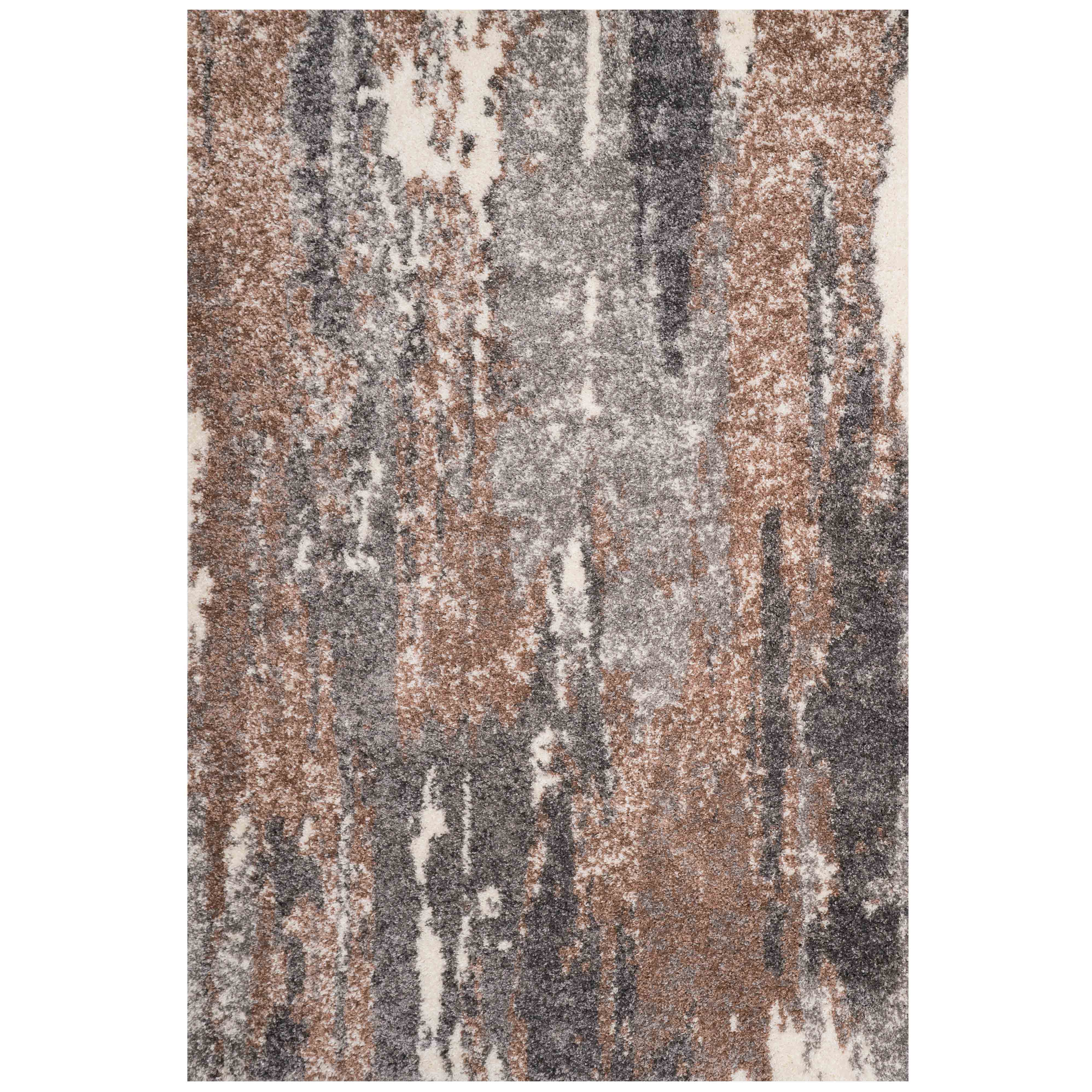 Brown Grey Distressed Mottled Shaggy Living Room Rug Murano Living