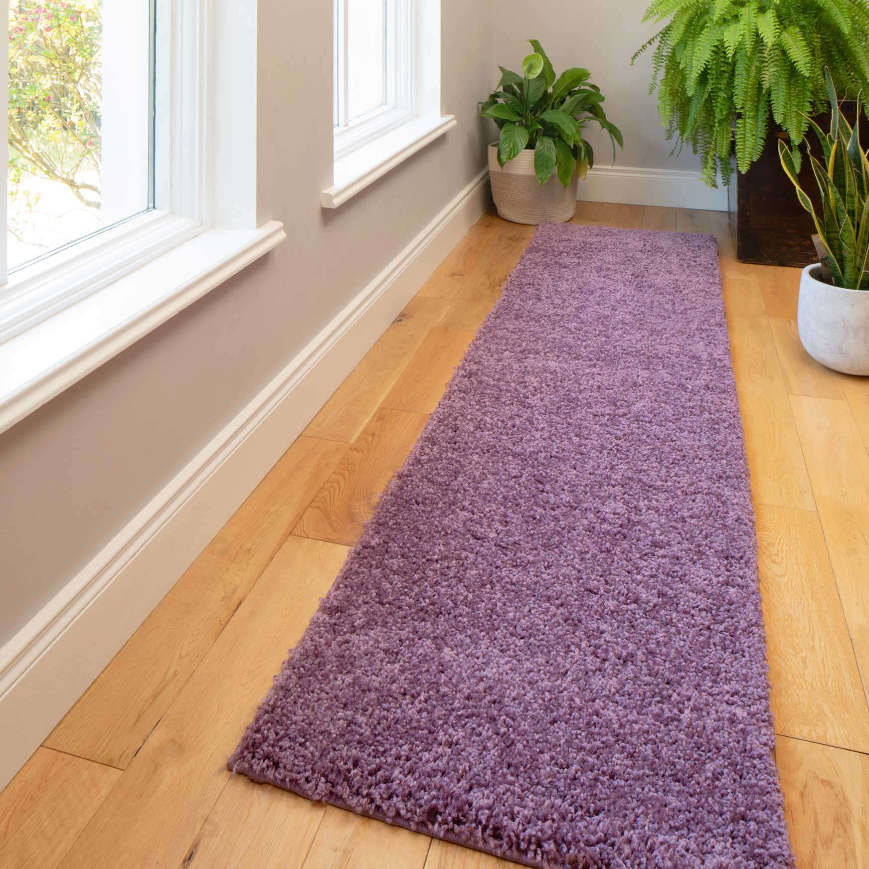 Mauve Shaggy Runner Rug Runner Rugs Kukoon Rugs Online
