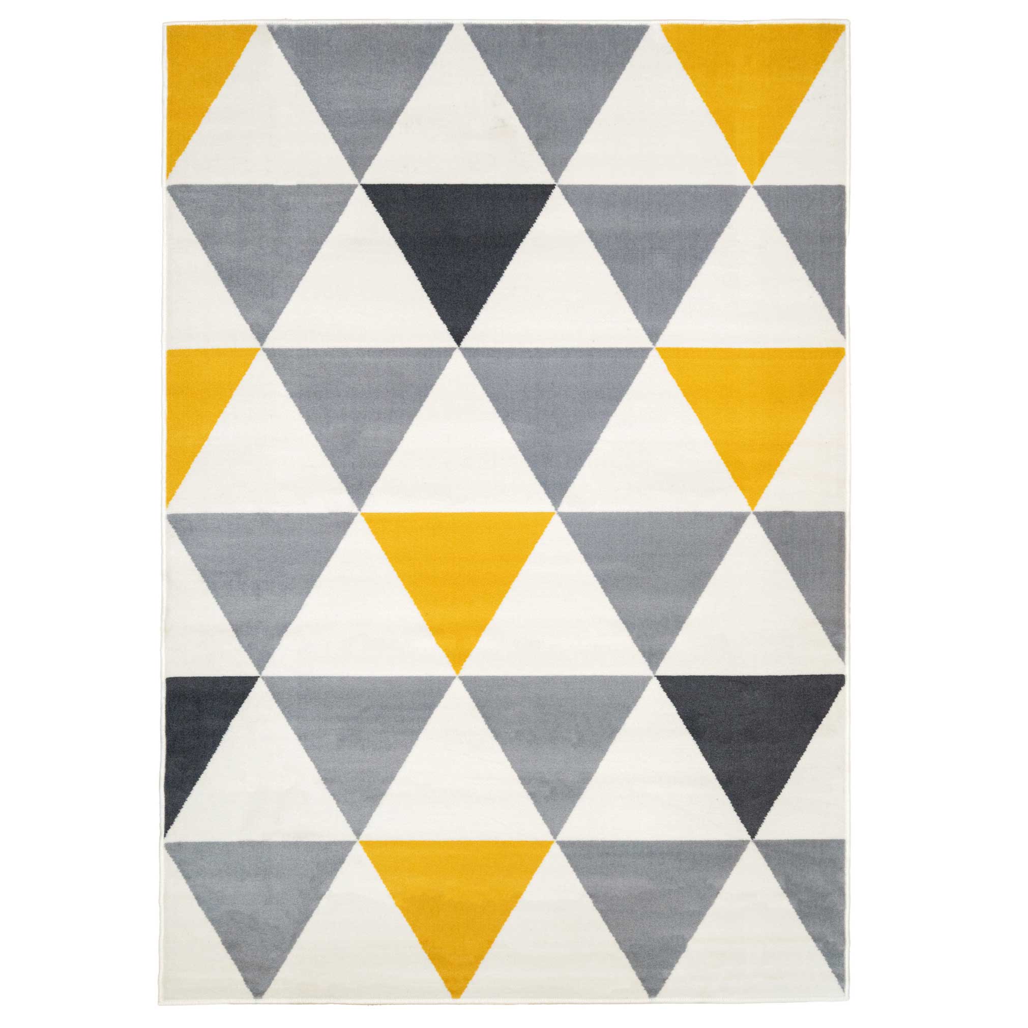 Yellow Grey Geometric Triangle Bedroom Rug Living Room Rugs Kukoon