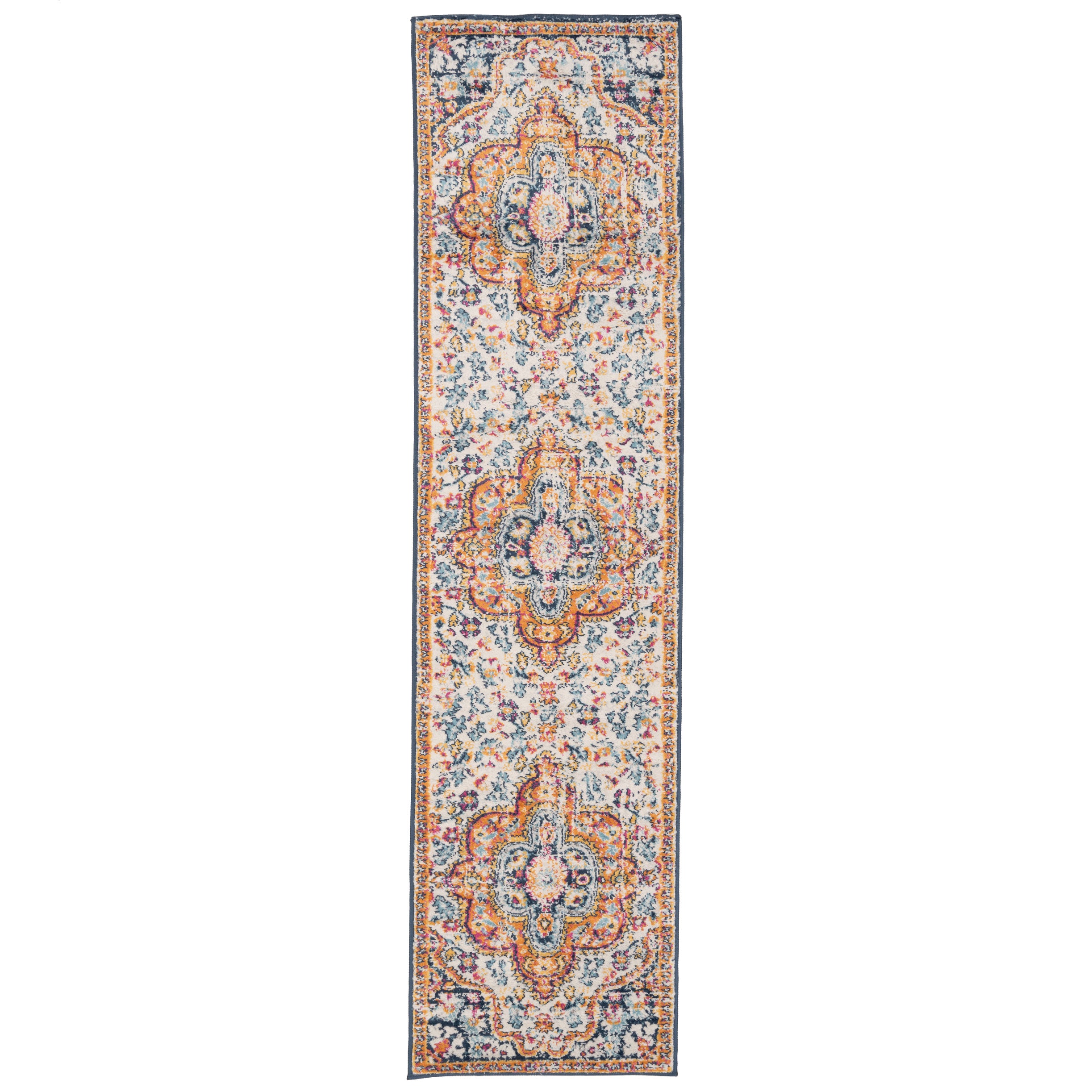 Multicolour Medallion Runner Rug Runner Rugs Kukoon Rugs Online