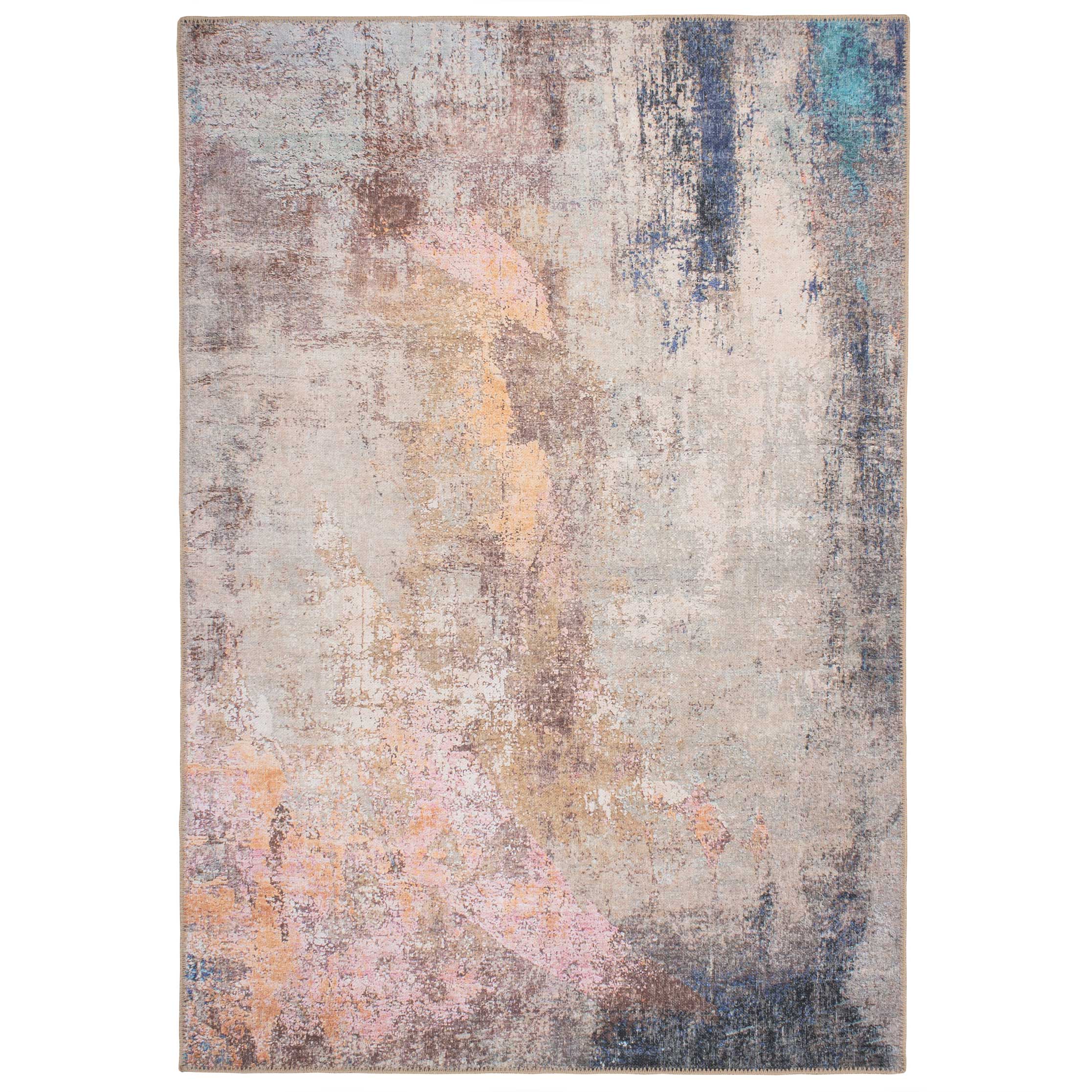 Washable Distressed Multicolour Area Rug Carrie Living Room Rugs