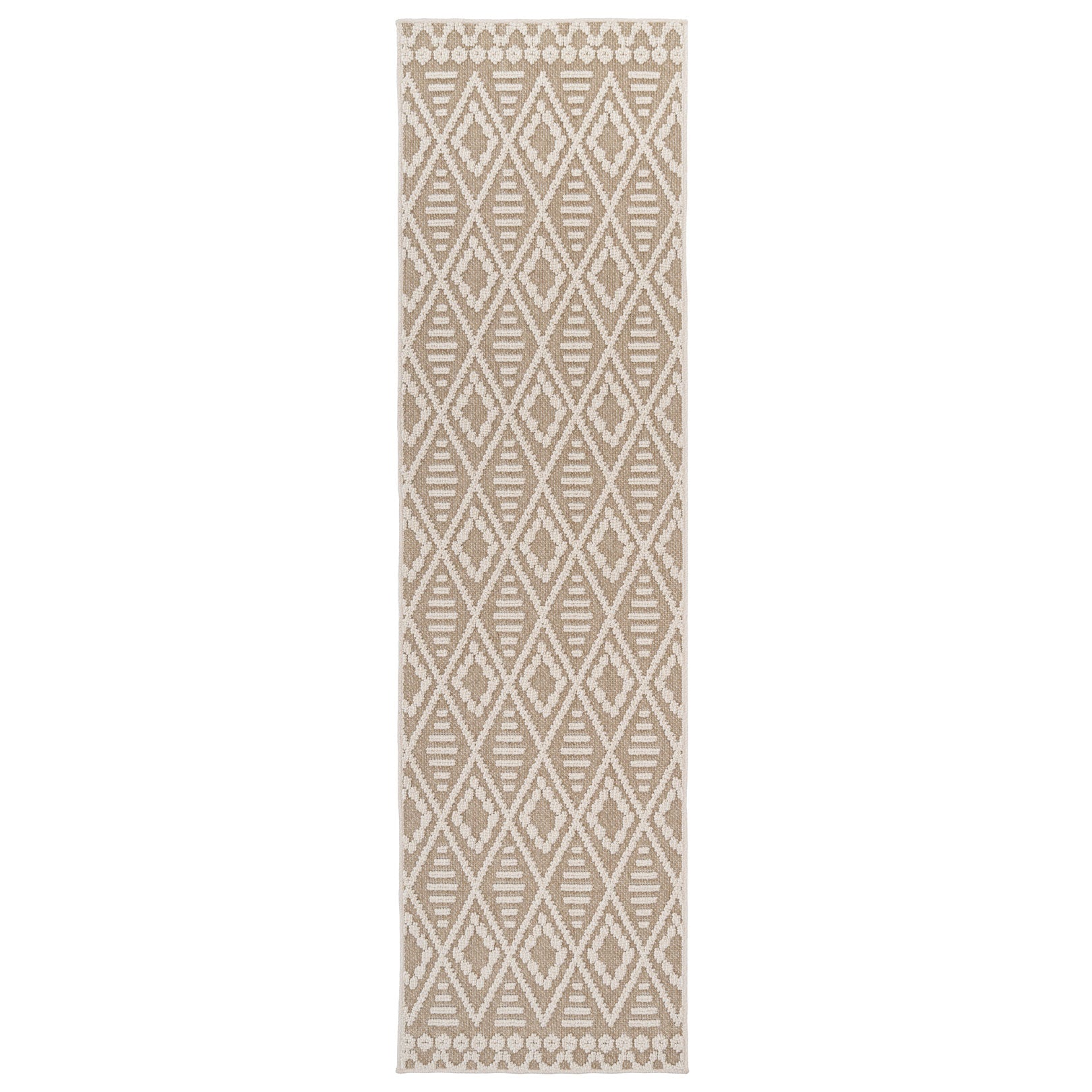 Beige Diamond Runner Rug Runner Rugs Kukoon Rugs Online