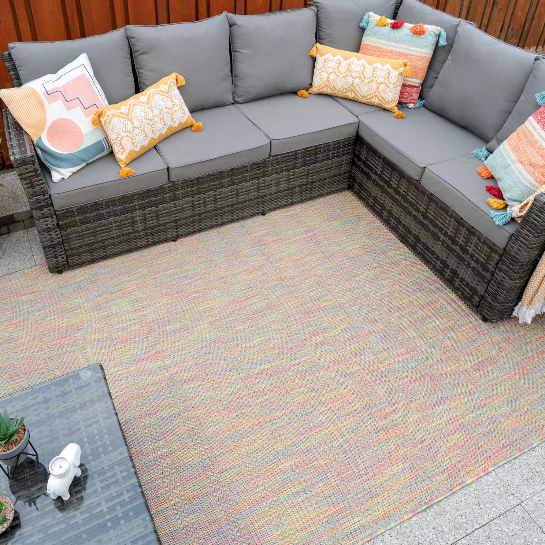 Colourful Mottled Indoor Outdoor Area Rug Terrazza Living Room Rugs