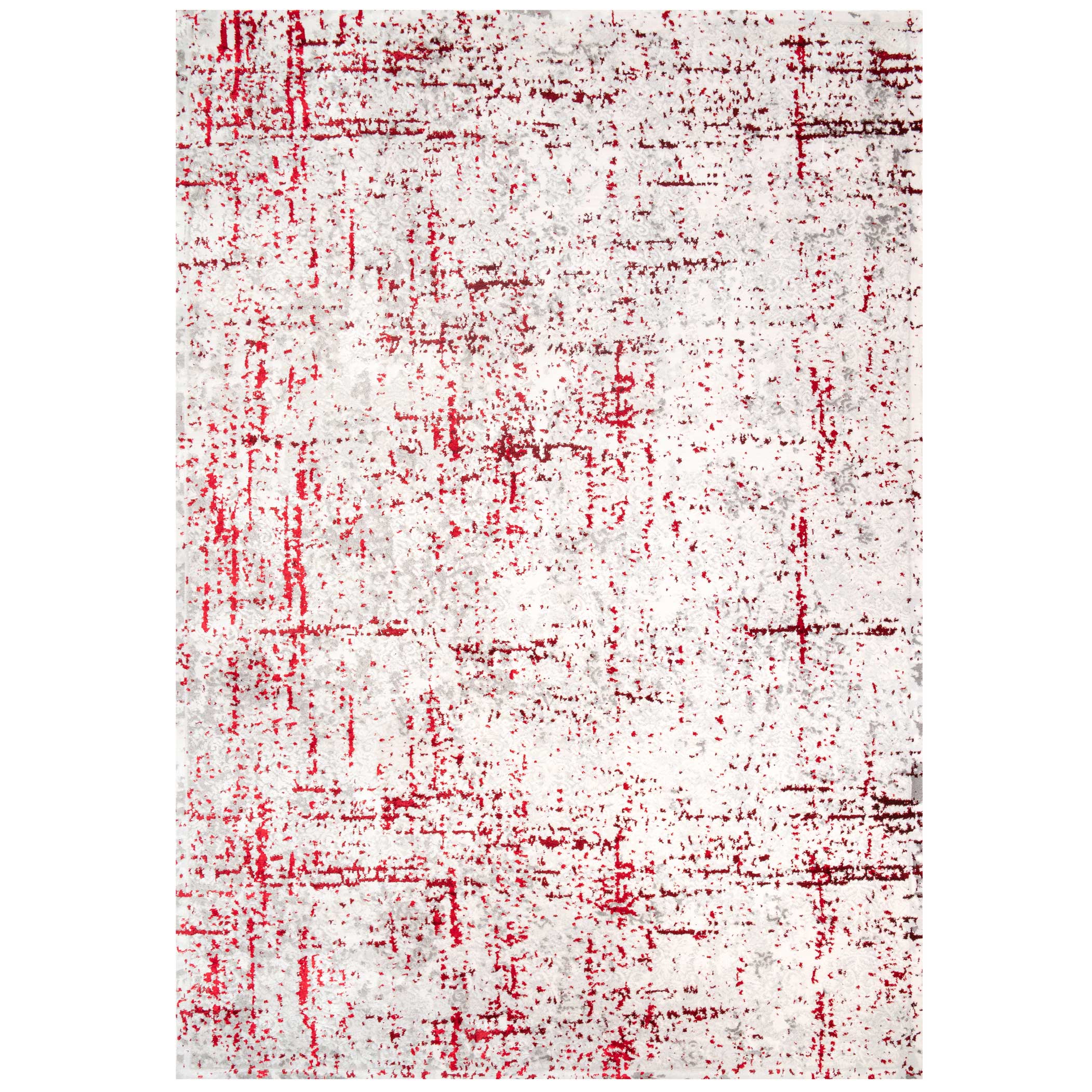 Modern Red Abstract Distressed Rugs Living Room Rugs Kukoon Rugs Online