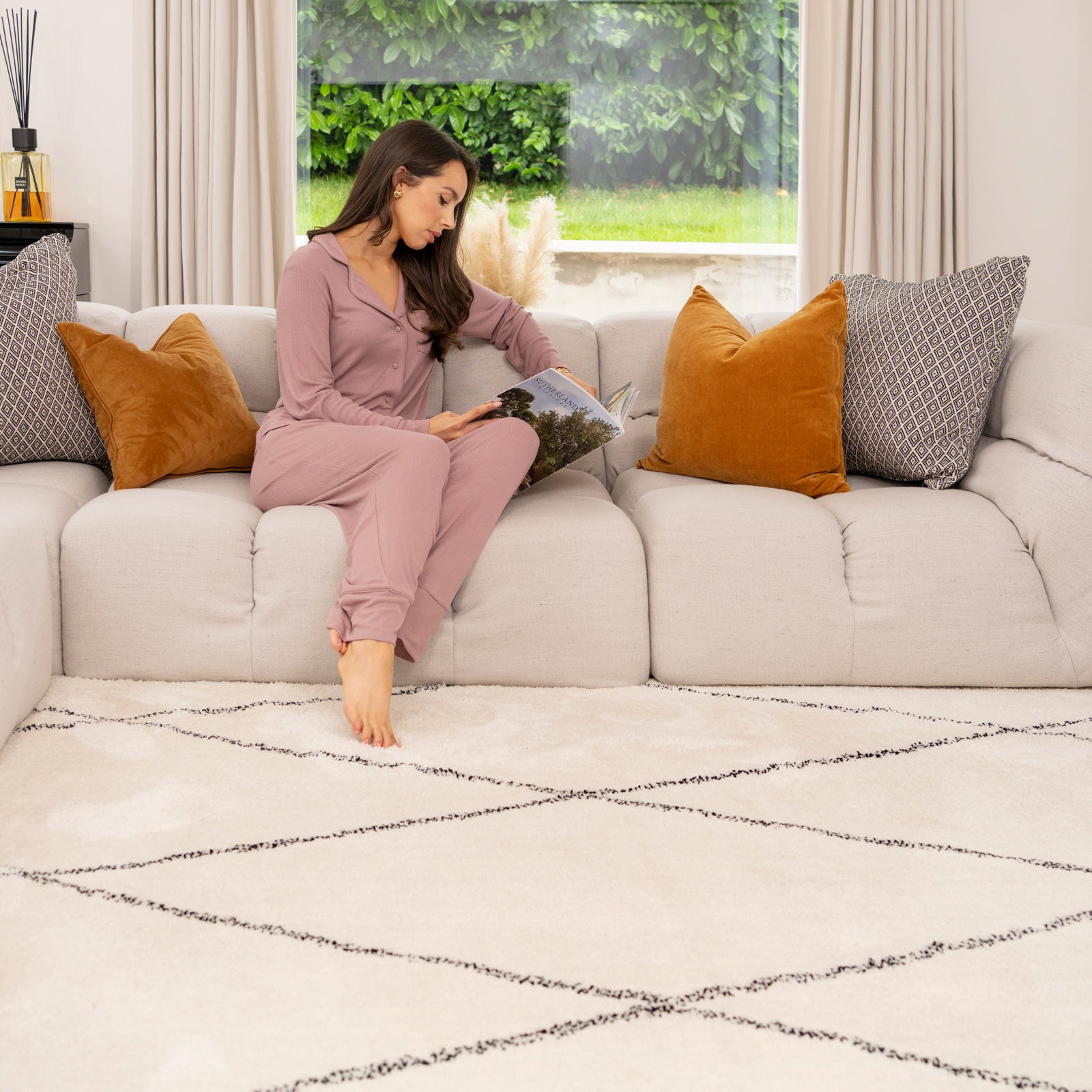 Soft Washable Moroccan Shaggy Rug - Zina | Living Room Rugs