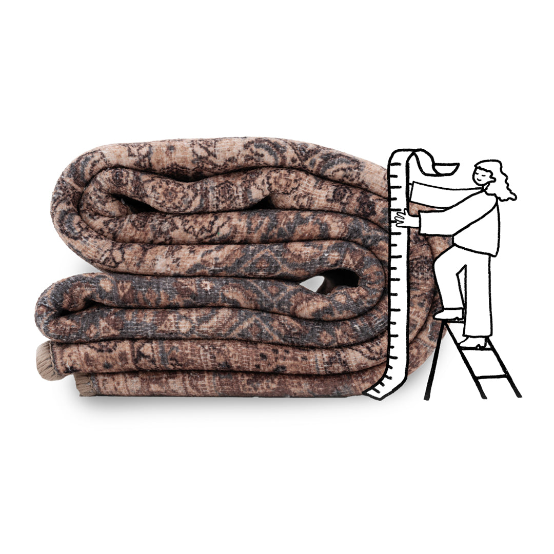 Soft Washable Brown Traditional Rug - Mabel