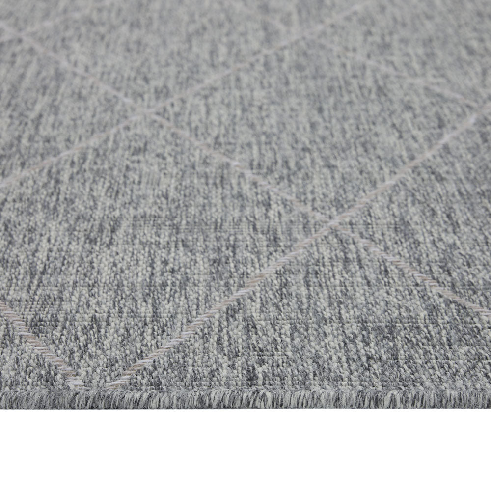 Neutral Trellis Living Room Rug - Mahoni