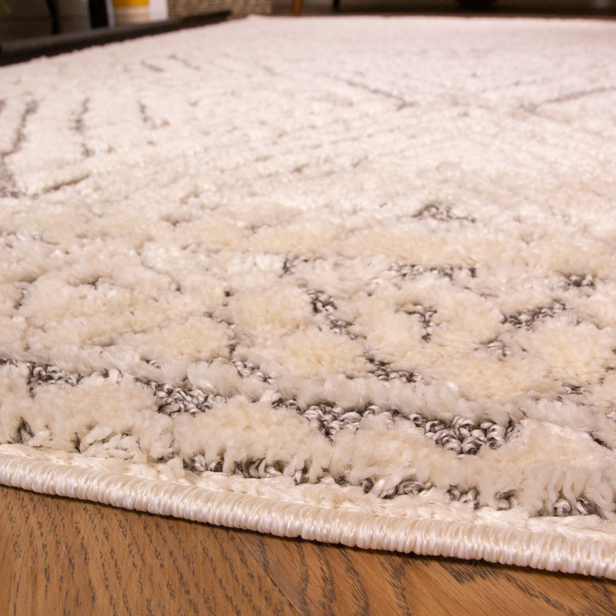 Grey Scandi Trellis Runner Rug