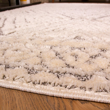 Grey Scandi Trellis Runner Rug