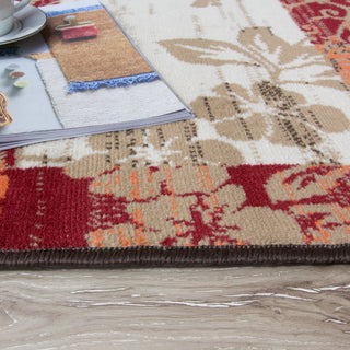 Terracotta Red Warm Patchwork Runner Rug