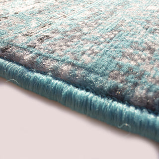 Duck Egg Traditional Patchwork Living Room Rug