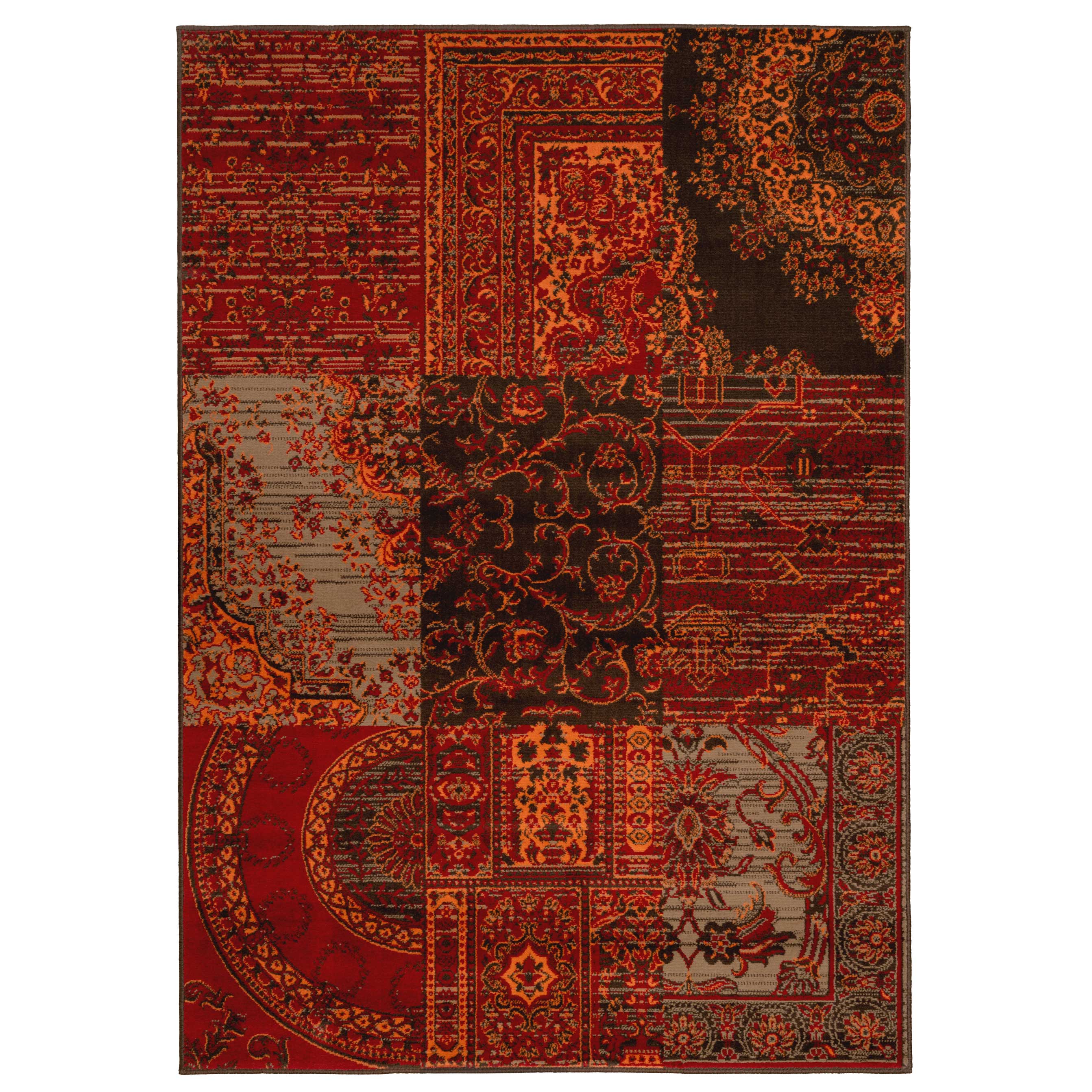 Patchwork Wine Living Room Rug | Living Room Rugs | Kukoon Rugs Online