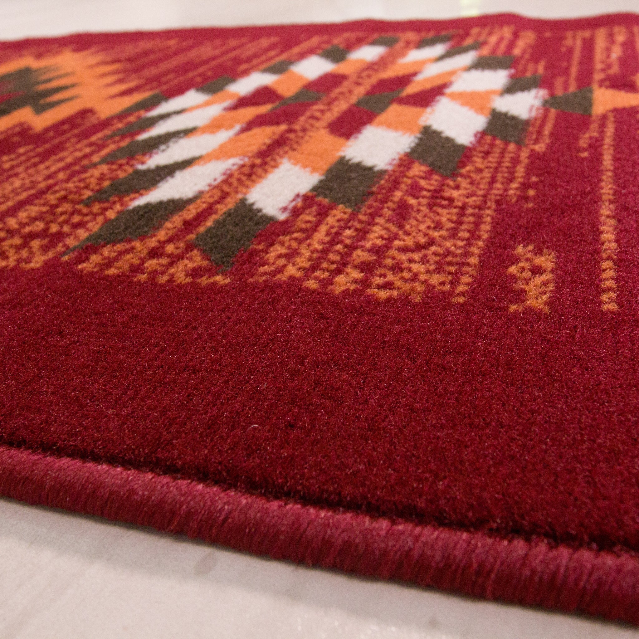 Red Aztec Tribal Medallion Runner Rug