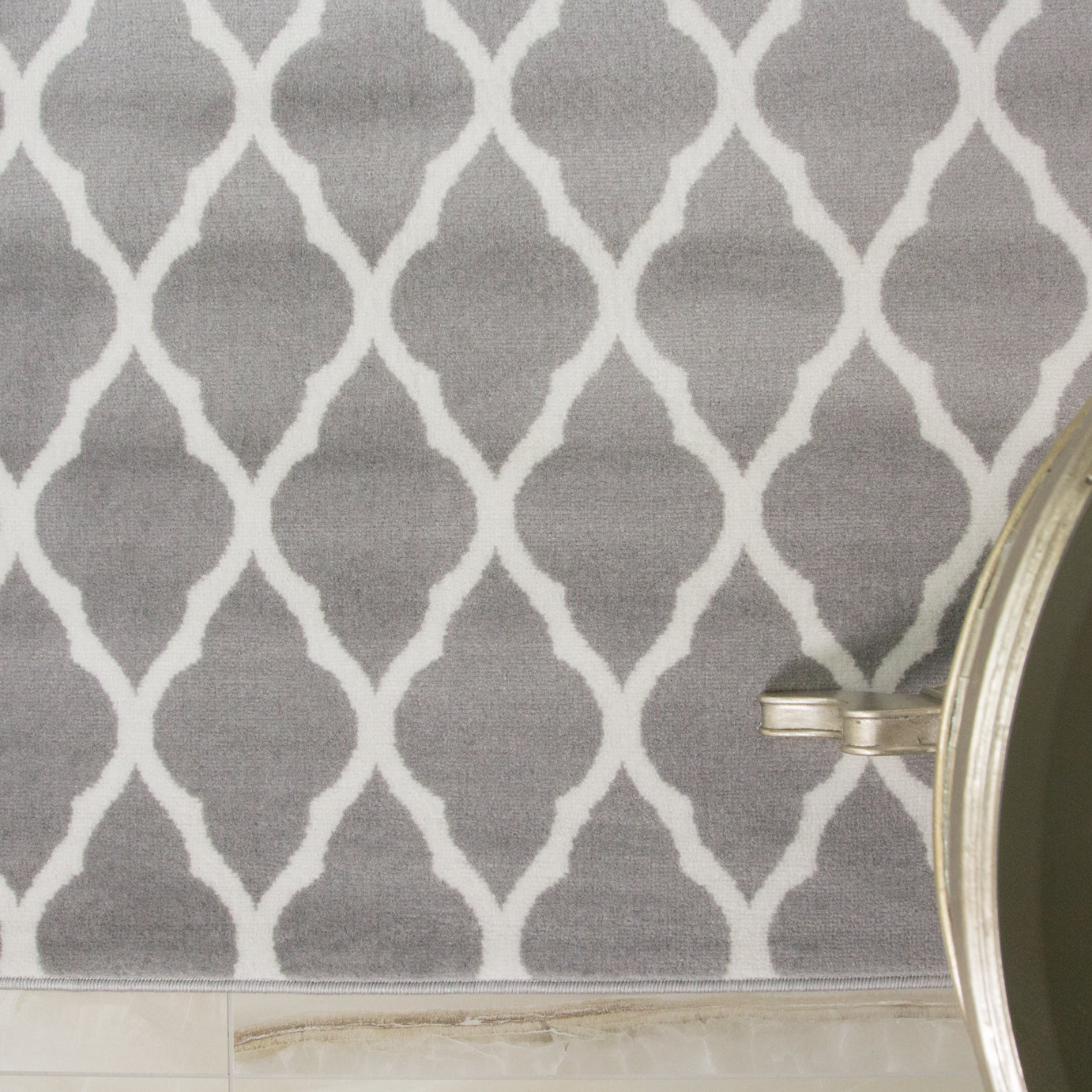 Extra Large Grey Trellis Rug