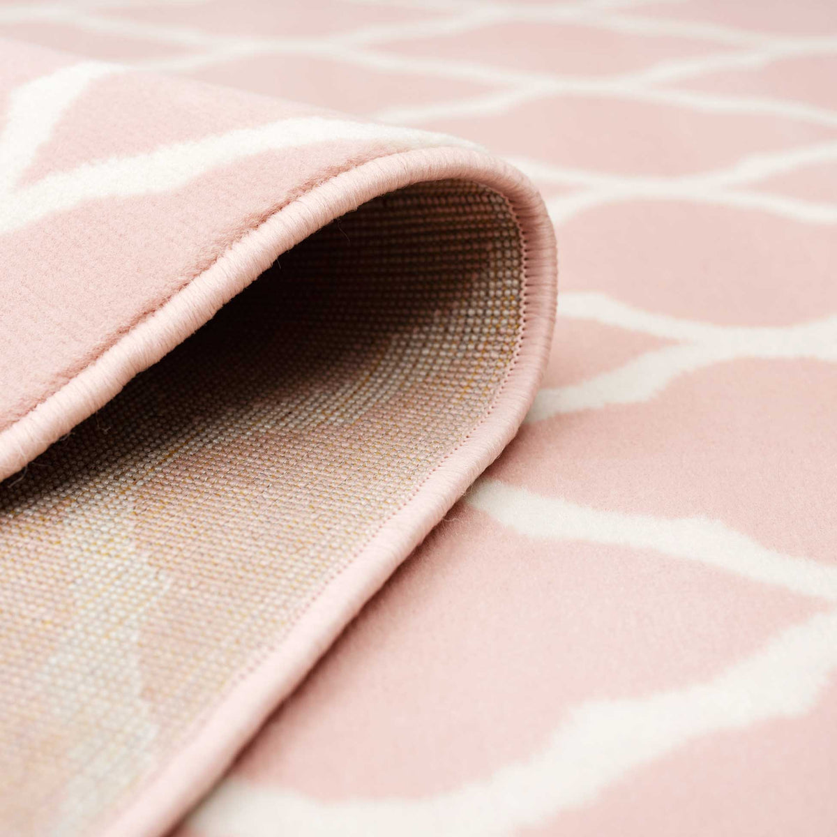 Pink Blush Moroccan Trellis Runner Rug