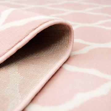 Pink Blush Moroccan Trellis Runner Rug