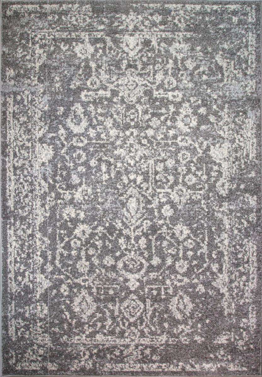 Grey Distressed Traditional Runner Rug