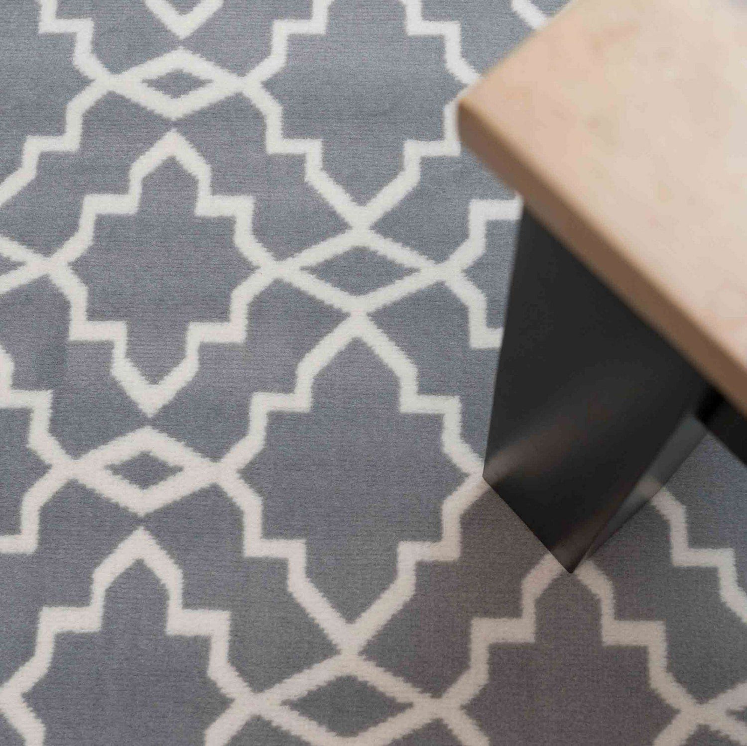 Modern Grey Trellis Living Room Rugs | Living Room Rugs | Kukoon Rugs ...