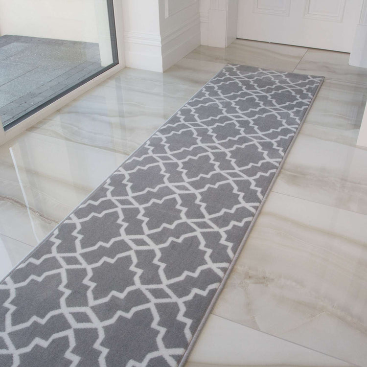 Modern Grey Trellis Living Room Rugs