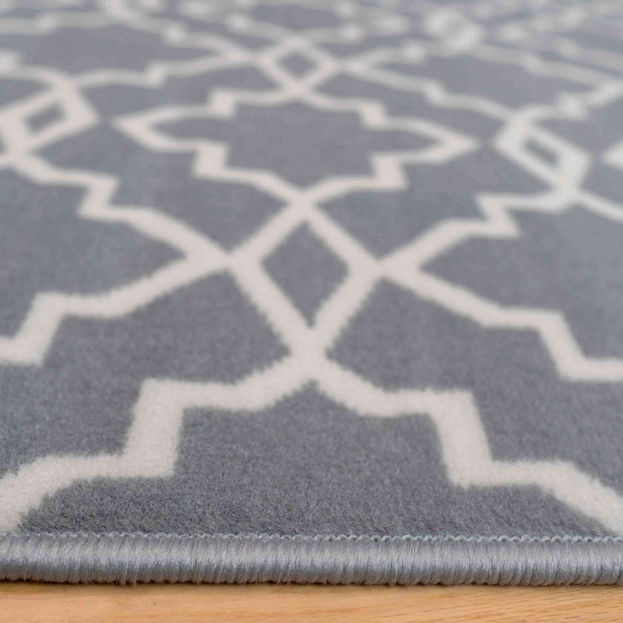 Modern Grey Trellis Living Room Rugs