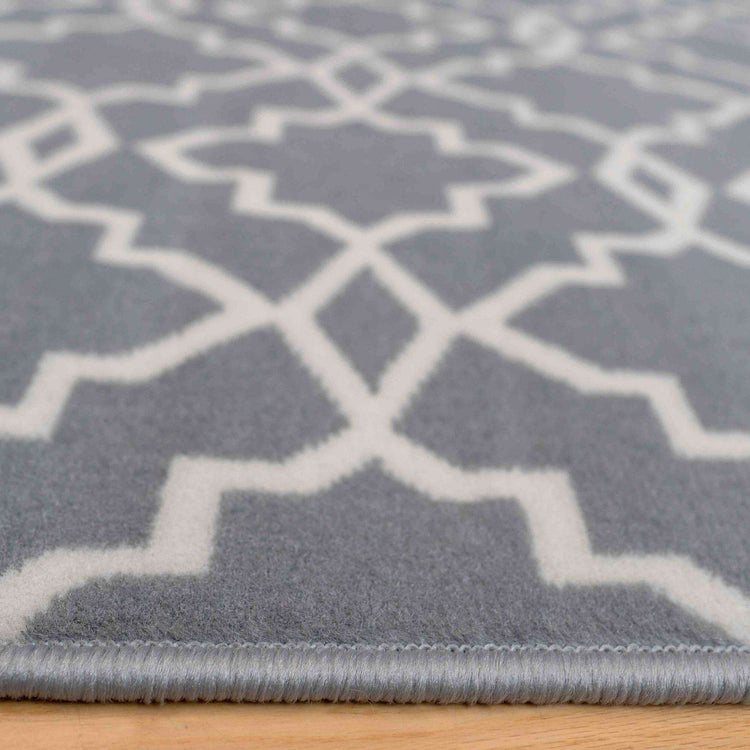 Modern Grey Trellis Living Room Rugs