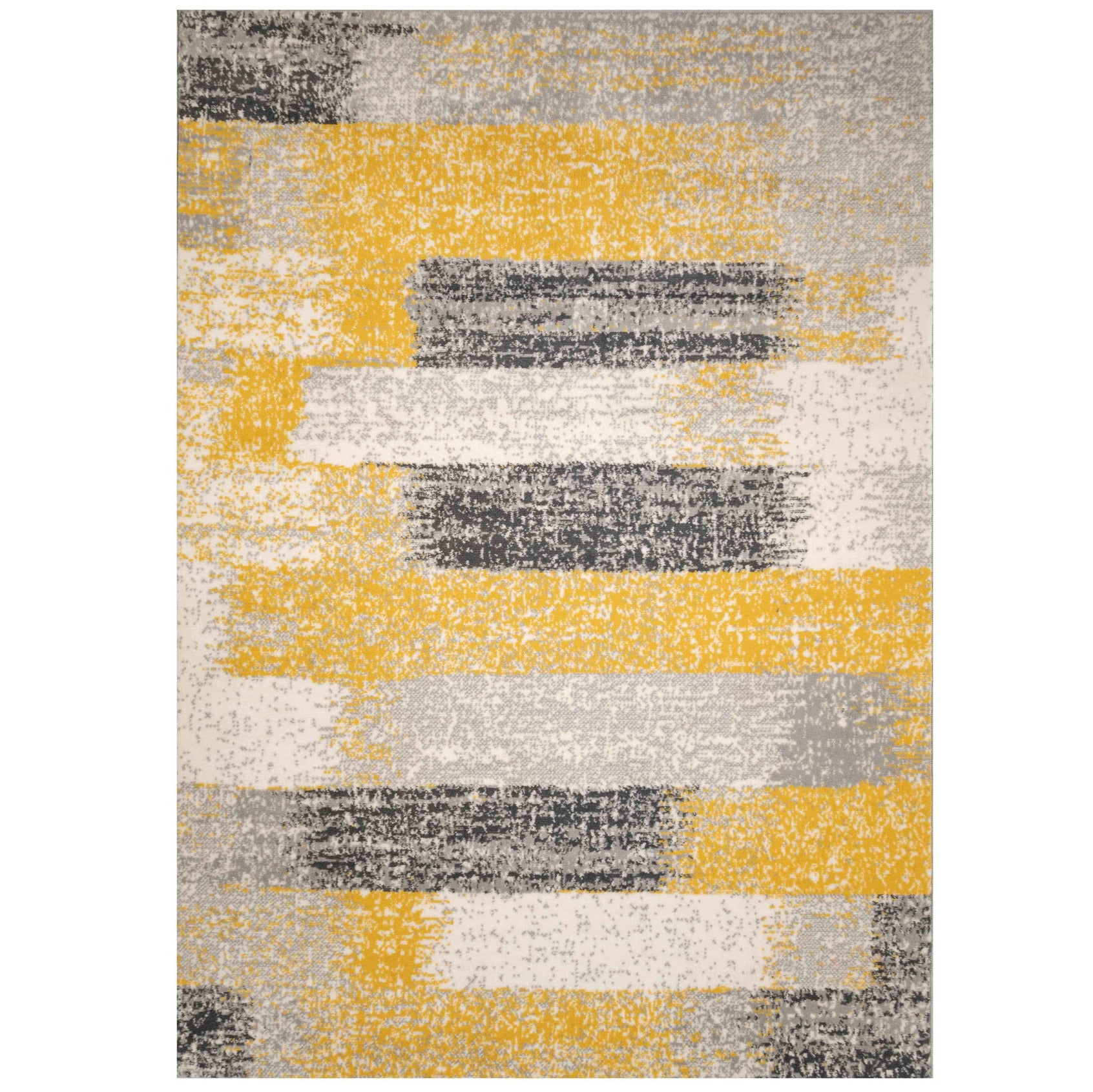 Modern Yellow and Grey Stripe Rug Living Room Rugs Kukoon Rugs Online