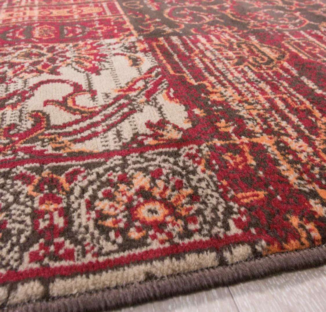 Round Circle Patchwork Wine Rug | Living Room | Kukoon Rugs Online