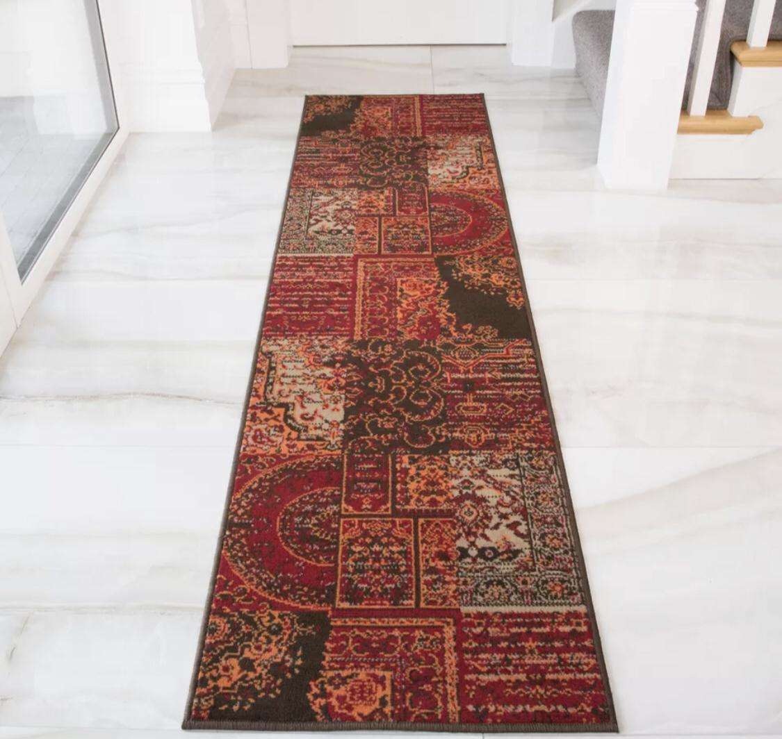Round Circle Patchwork Wine Rug | Living Room Rugs | Kukoon Rugs Online