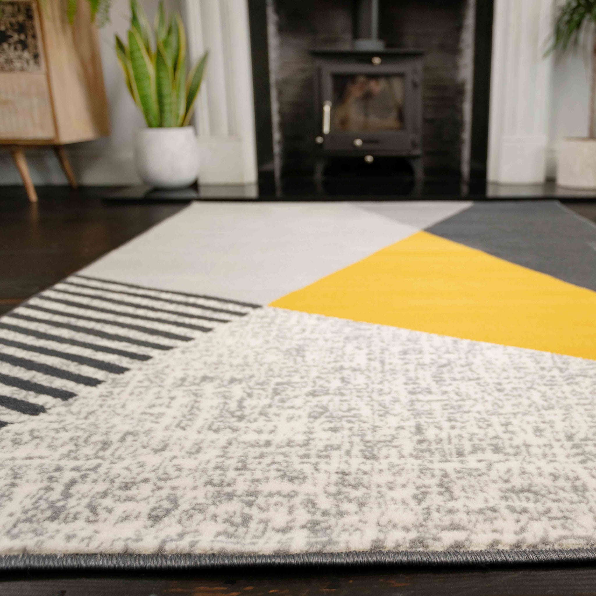 Ochre Grey Fractured Rug