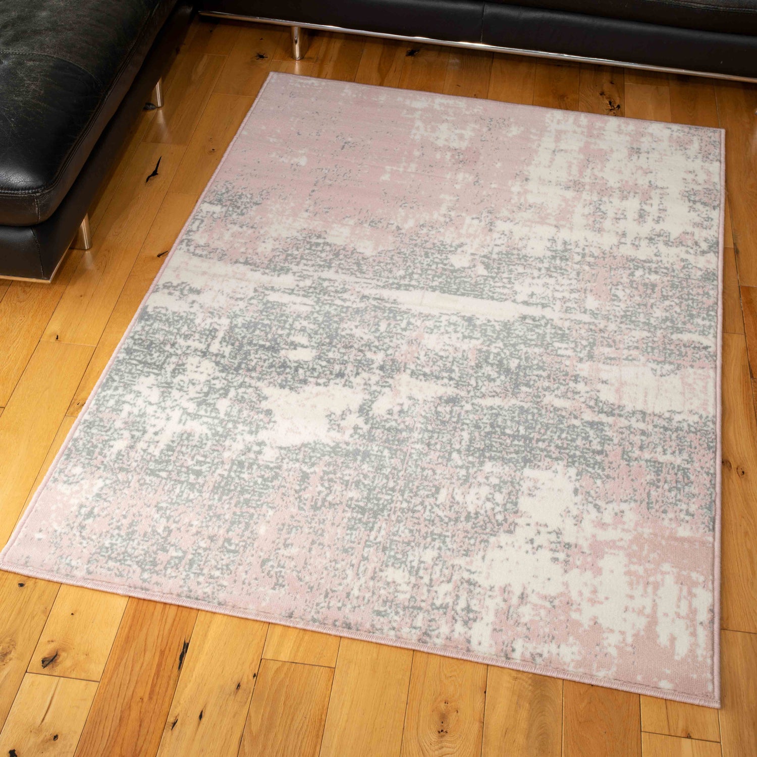Pink Grey Distressed Extra Large Room Rug
